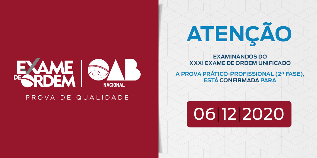 OAB confirma data do XXXI Exame de Ordem para o dia 6 de dezembro